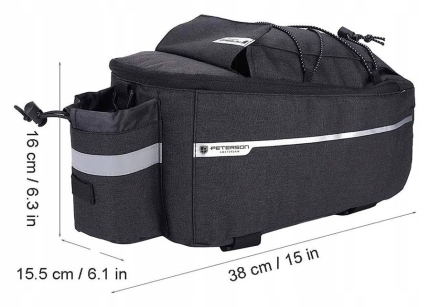 Pojemna sakwa torba rowerowa na bagażnik - Peterson
