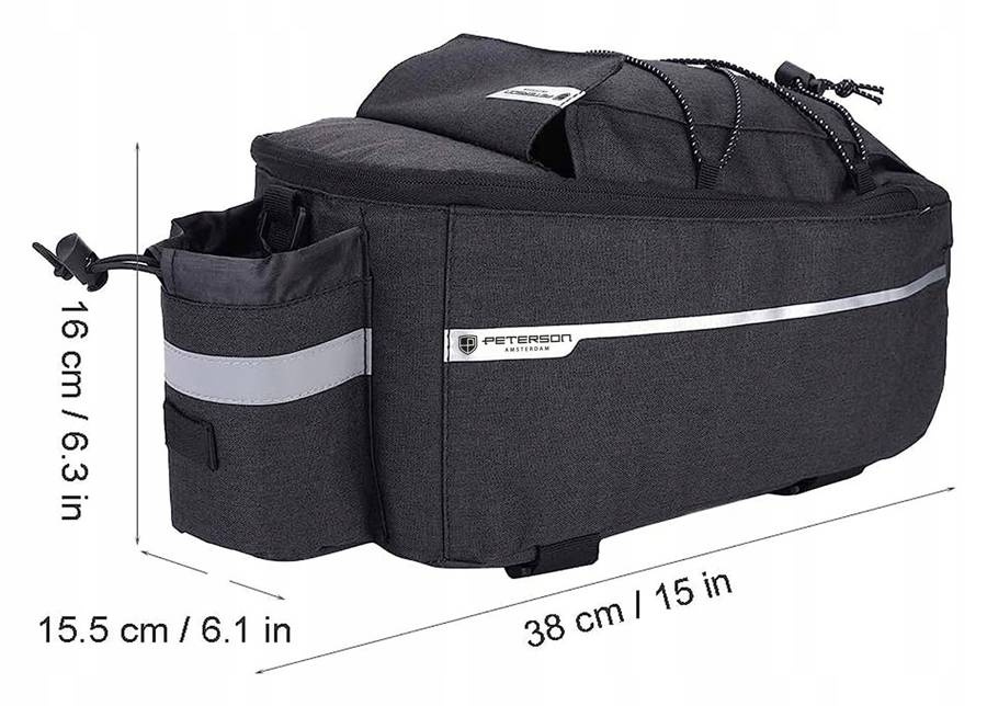 Pojemna sakwa torba rowerowa na bagażnik - Peterson